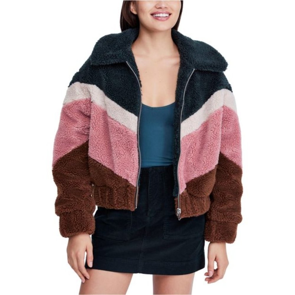 BDG Urban Outfitters Chevron Teddy Coat